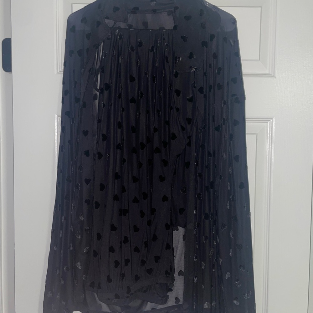 SKIMS Black Heart Sheer pajamas